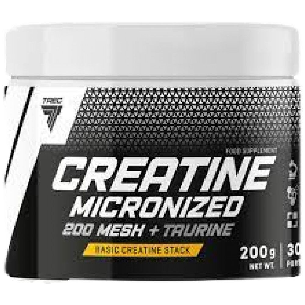 Μικρονισμένη κρεατίνη 200 Mesh + Taurine | Υψηλής ποιότητας κρεατίνη μονοϋδρική σκόνη - 200 γραμμάρια