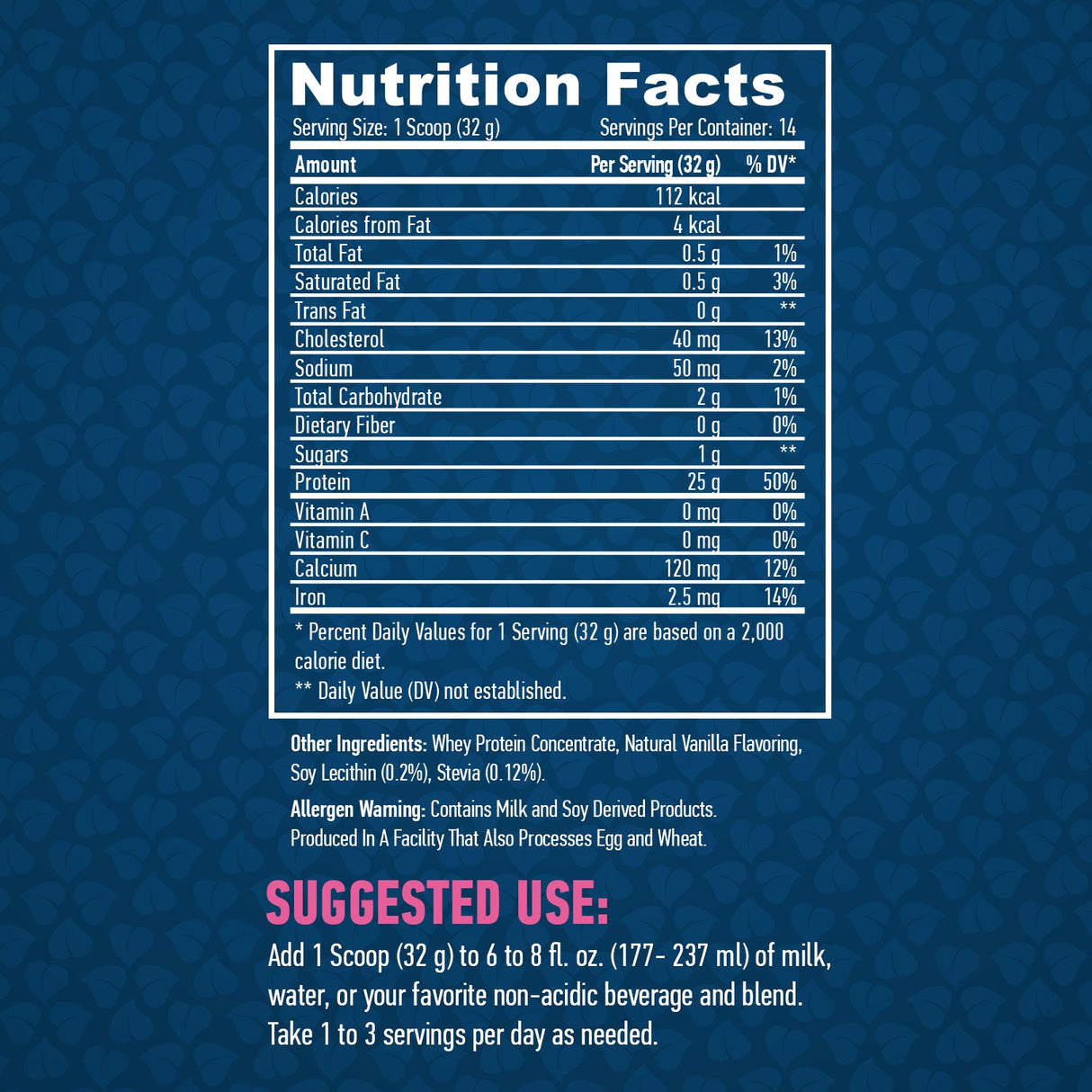 100% Pure All Natural Whey Protein/Βανίλια - 0,454 kg