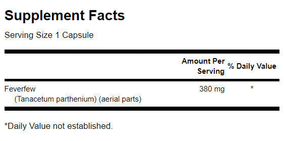 Feverfew 380 mg - 100 κάψουλες