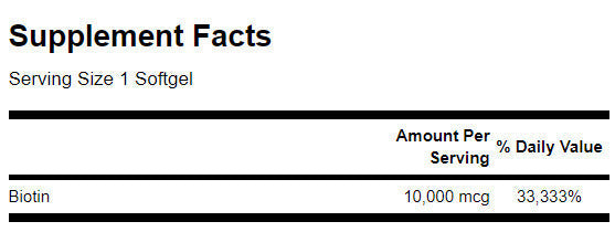 Super Strength Biotin 10 000 mcg - 60 Гел капсули - Feel You