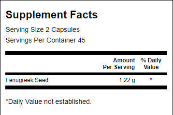 Fenugreek Seed 610 mg - 90 κάψουλες