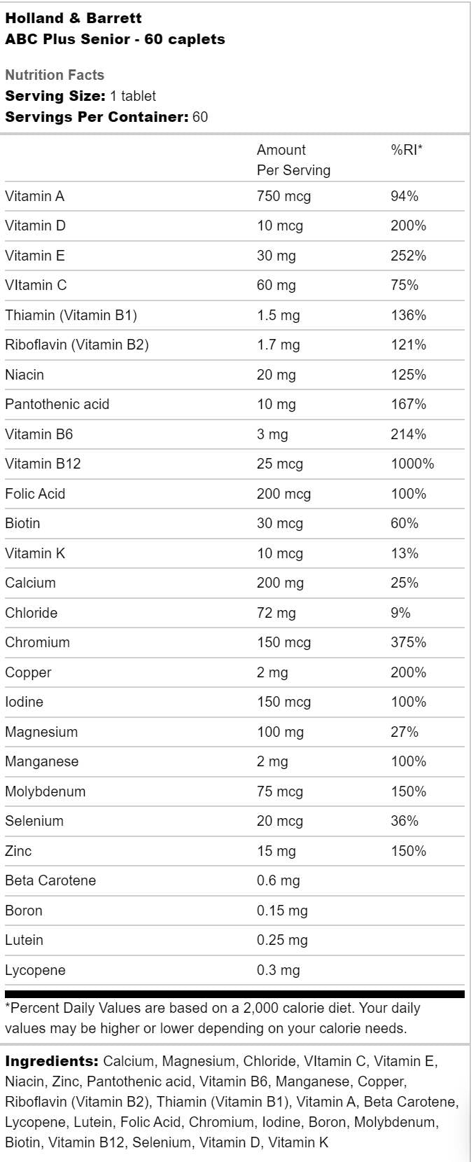 ABC Plus Senior - 60 capsules - Nutra Best Europe