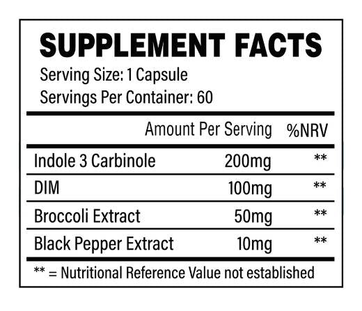 Έλεγχος Estro | με κάψουλες DIM και Indole-3-Carbinol 60
