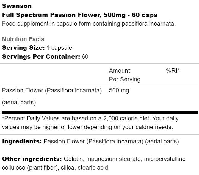 Πλήρες φάσμα Flower Passion 500 mg 60 κάψουλες
