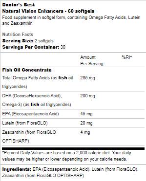Καλύτεροι ενισχυτές φυσικής όρασης - 60 κάψουλες γέλης