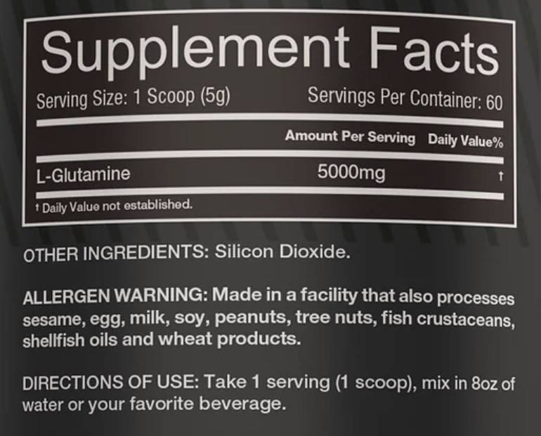 Σκόνη γλουταμίνης | Άκαμπτα 300 γραμμάρια