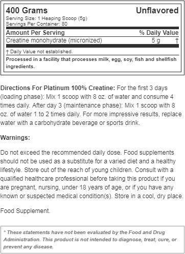 Κρεατίνη πλατίνας - 200 γραμμάρια