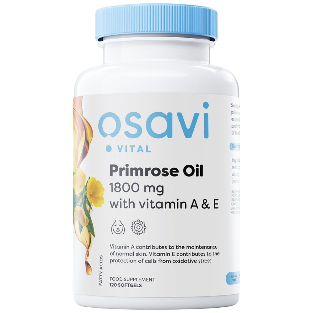 Λάδι Primrose 1800 mg | με κάψουλες βιταμίνης A & E - 180