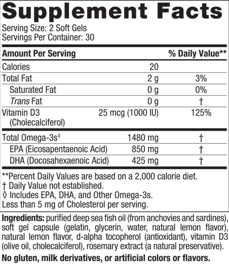 Ultimate Omega Xtra | Με κάψουλες βιταμίνης D3 - 60 Gel