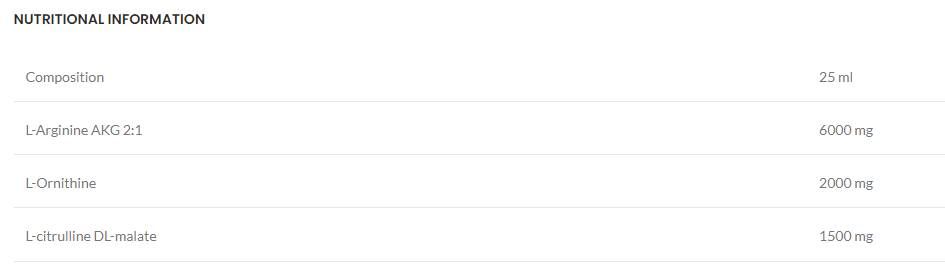 AAKG πυροβόλησε 6000 mg - 20 x 25 ml