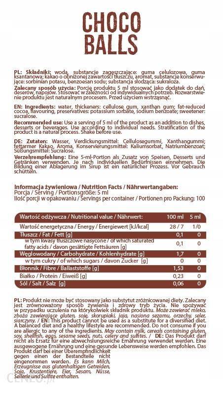 Σιρόπι μηδενική θερμίδα | Μπάλες choco - 500 ml