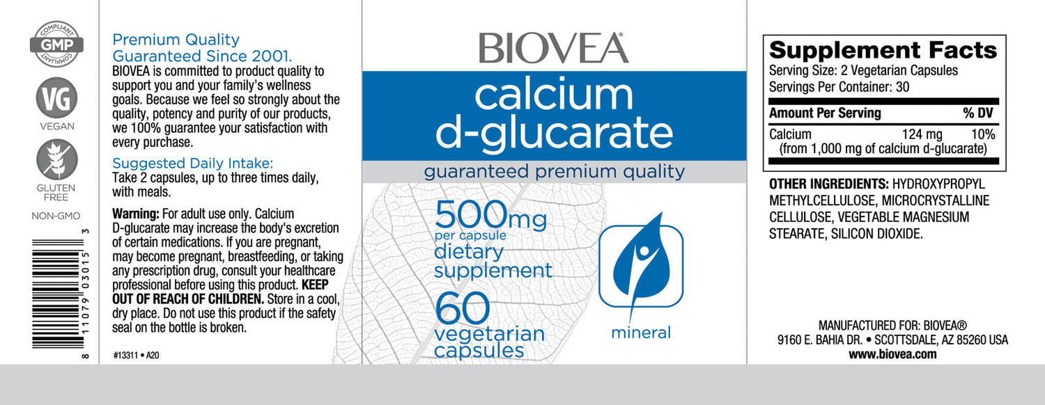 Calcium D-glucarate 500 mg / 60 Caps - Feel You