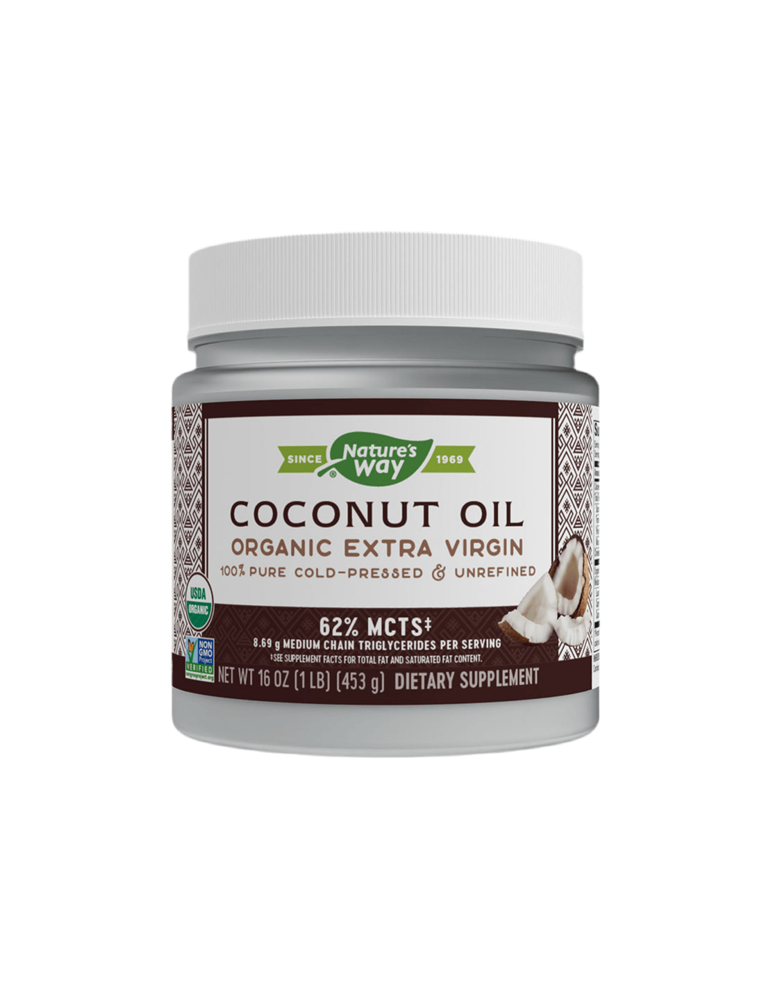 Raw Coconut Oil Organic - 454 grams - Nutra Best Europe