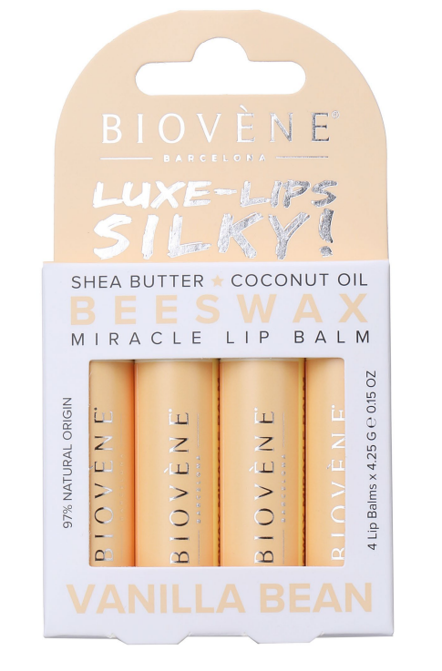 Lip balm με κερί μέλισσας και βανίλια – βελούδινη αίσθηση – 4 τεμάχια