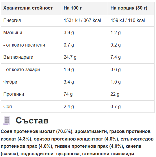 Πρωτεΐνη Vegan (Βανίλια) 40 μερίδες - (2 x 600 g)