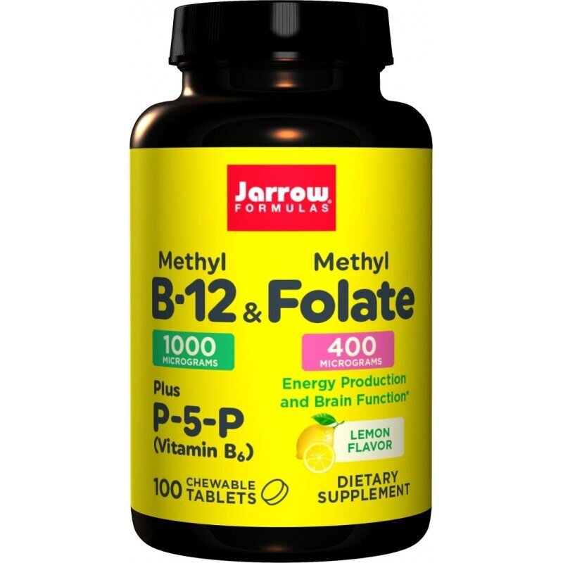 Methyl B-12 1000 mcg & Methyl Folate 400 mcg - 100 Chewable Tablets - Nutra Best Europe