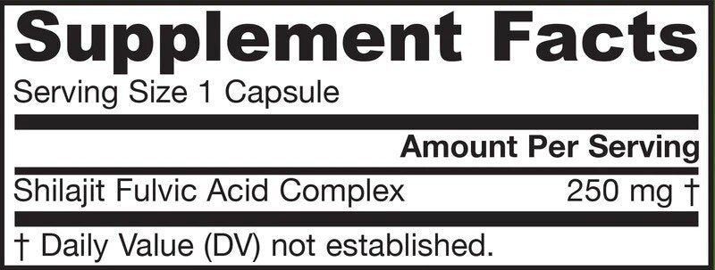 Σύμπλοκο shilajit fulvic acid 250 mg - 60 κάψουλες