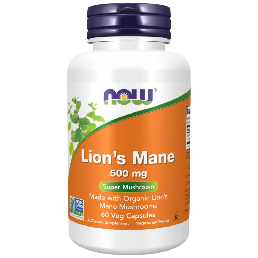 Mane Lion 500 mg | Φτιαγμένο με μανιτάρια χαίρεσης οργανικών λιονταριών - 60 κάψουλες