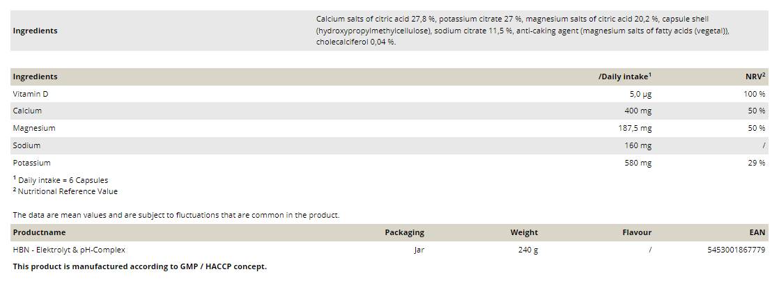 Ηλεκτρολύτης και ph complex - 240 κάψουλες
