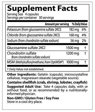 Καλύτερη χονδροϊτίνη γλυκοζαμίνης & MSM - 360 κάψουλες