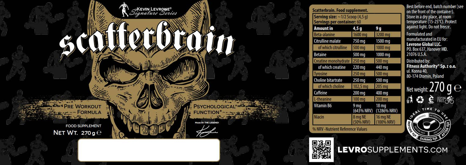 Μαύρη γραμμή/scatterbrain/super comcended προ -προπόνηση - 270 γραμμάρια