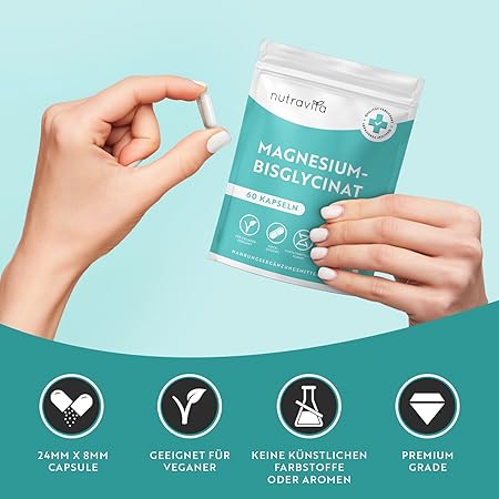 Δισγλυκινικό μαγνήσιο 60 κάψουλες 320 mg Vegan <tc>Nutravita</tc>