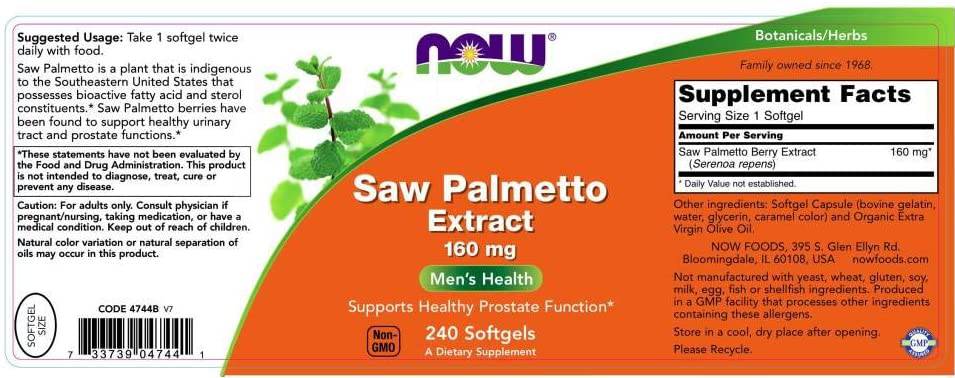 SAW Palmetto Extract 160 mg - 60 κάψουλες πηκτής