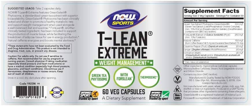 T-Lean Xtreme | Θερμογόνος καυστήρας - 60 κάψουλες