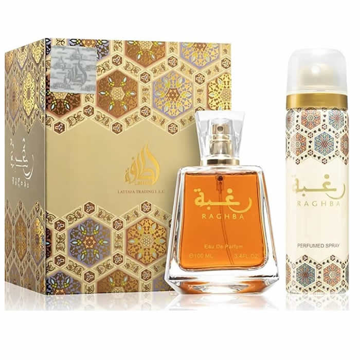 <tc>LATTAFA</tc> RAGHBA EAU DE PARFUM SPRAY 100ML + RAGHBA PERFUMED SPRAY 50ML