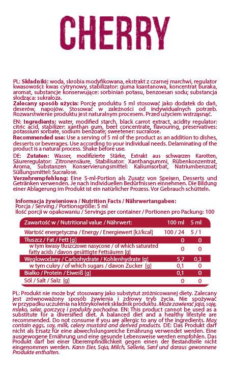 Σιρόπι μηδενική θερμίδα | Cherry - 500 ml