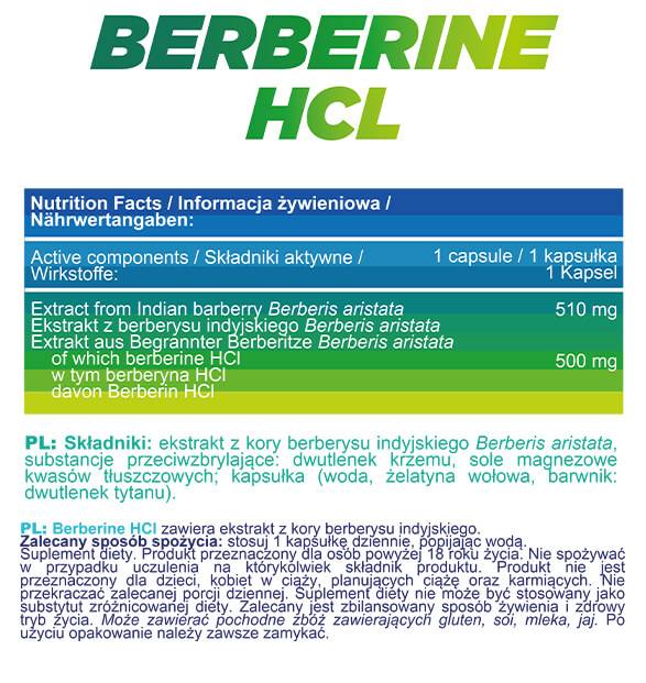 Berberine HCl 510 mg | Απόσπασμα από ινδική Barberry - 90 κάψουλες