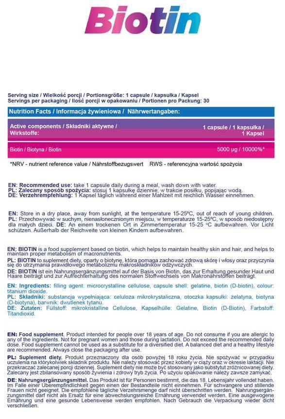 Biotin 5000 MCG - 30 κάψουλες