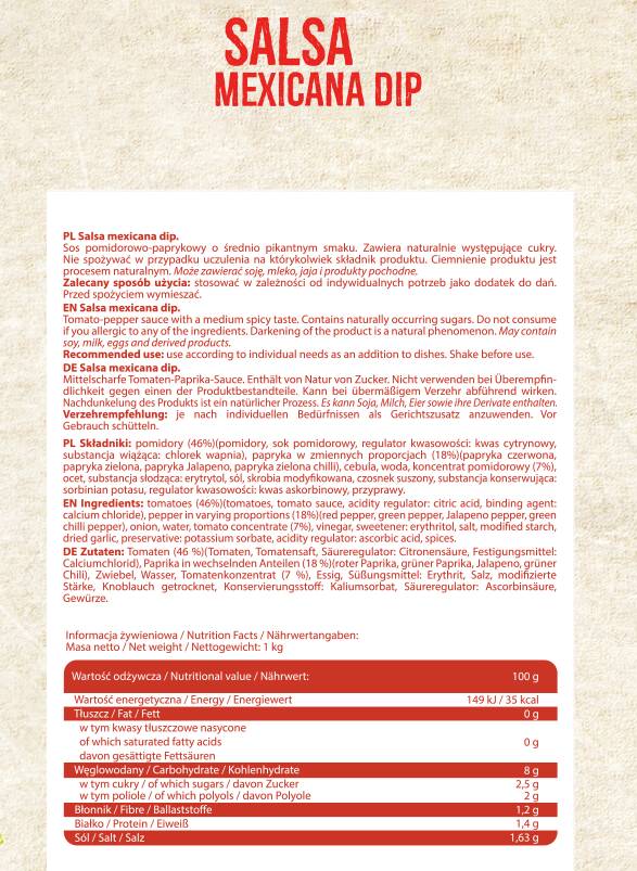 Salsa Mexicana Dip - 1000 γραμμάρια