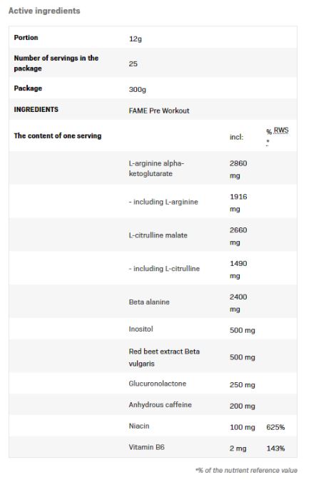 Φήμη πριν από την προπόνηση - 0,300 kg