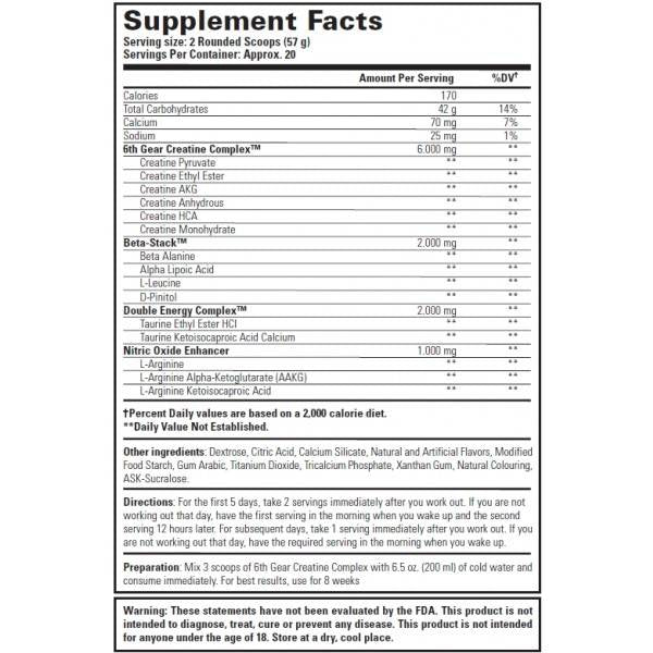6th Gear Creatine Complex | Ανώτερης γενιάς κρεατίνης - 1135 γραμμάρια