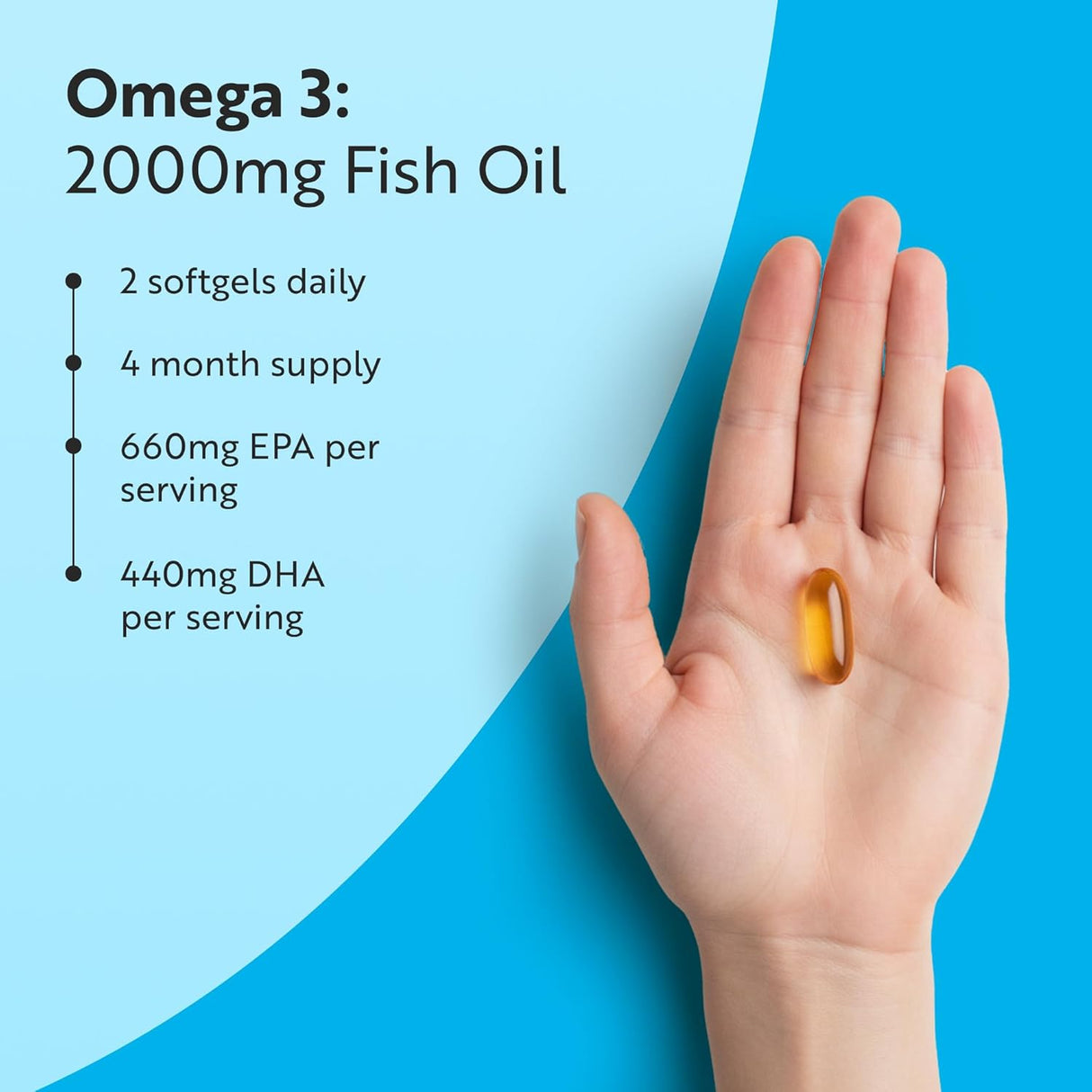 Ωμέγα 3 2000 mg /EPA 660 mg, DHA 440 mg/ Καθαρό ιχθυέλαιο /240 κάψουλες, 120 δόσεις/ <tc>Nutravita</tc>