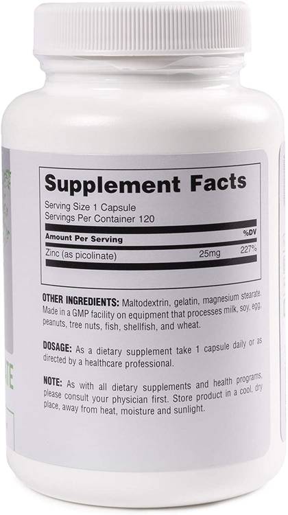 Ψευδάργυρος picolinate 25 mg 120 κάψουλες