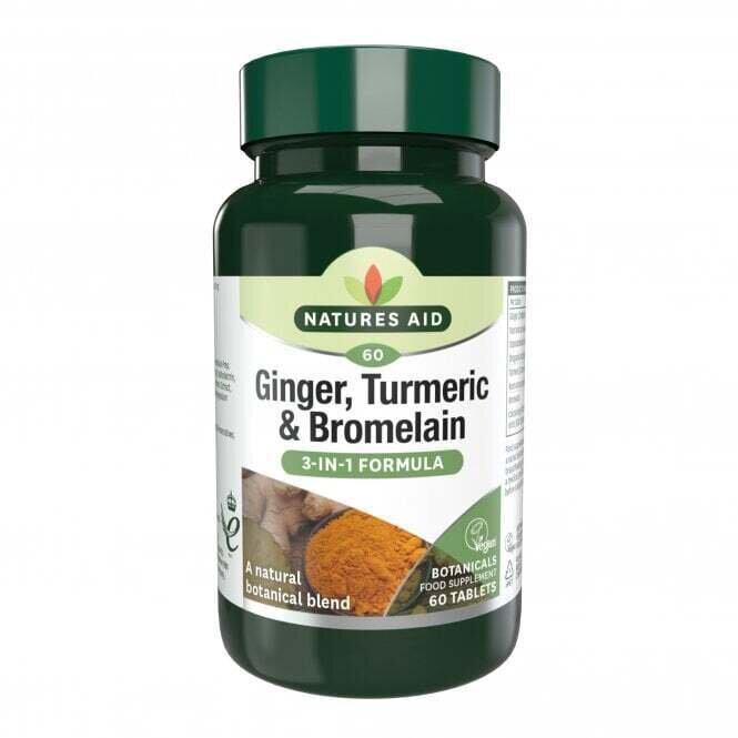 Ginger, Turmeric & Bromelain 60 tablets NaturesAid - Nutra Best Europe