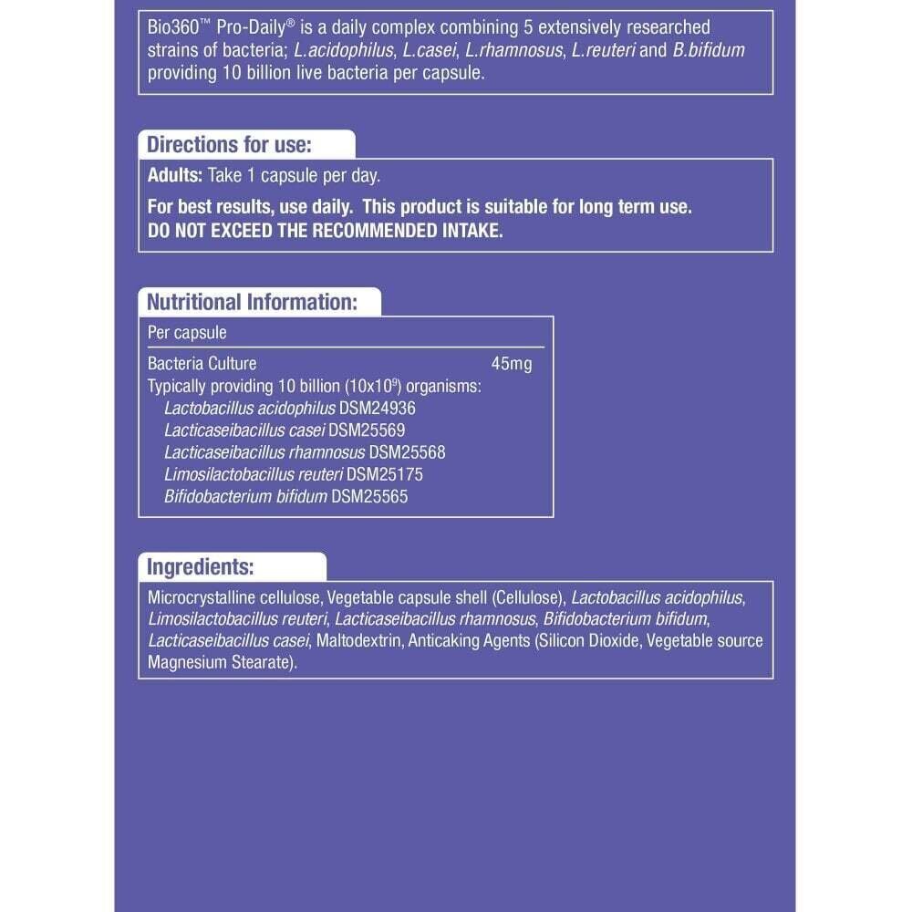 Probiotic Pro-Daily (10 Billion Bacteria) 10 billion. 30 NaturesAid Capsules - Nutra Best Europe