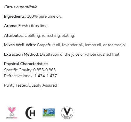 Λάδι ασβέστη | 100% καθαρό εσπεριδοειδές aurantifolia - 30 ml