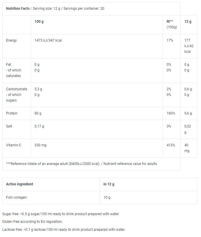 Σκόνη ποτών θαλάσσιου κολλαγόνου - 0,240 kg