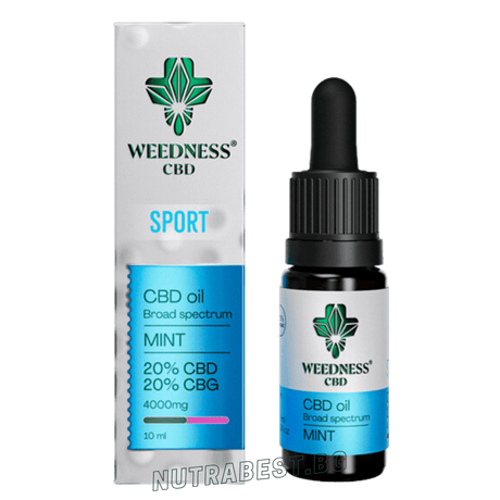 Спорт CBD масло 20% + CBG 20% широк спектър|Мента (10ml)  Weedness CBD - Feel You