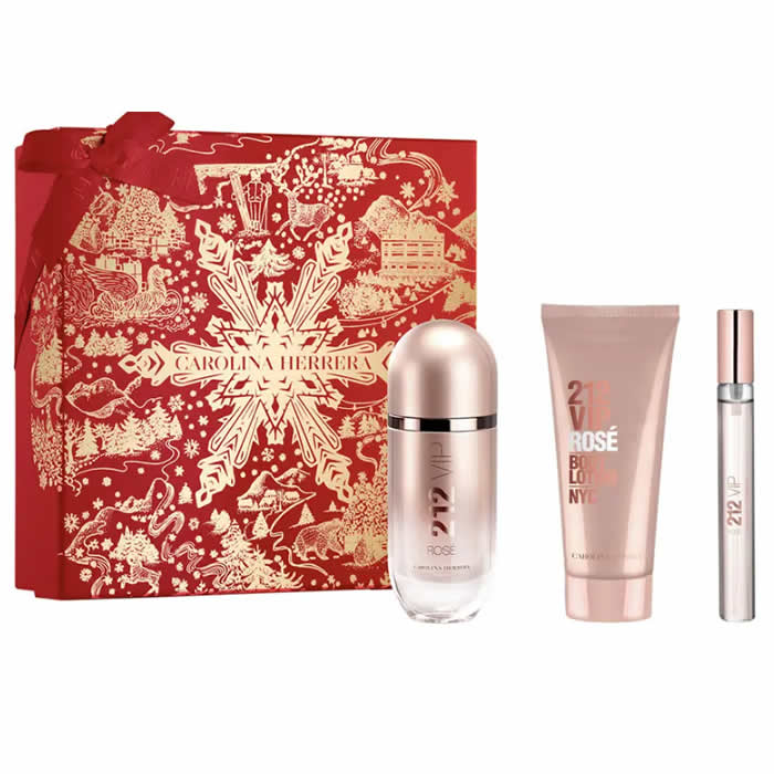 <tc>CAROLINA HERRERA</tc> 212 Vip Rose Άρωμα σε σπρέι 80ml Σετ 3 τεμαχίων