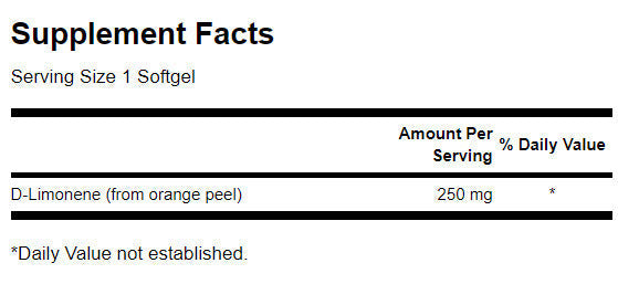 D-Limonene Cold-Pressed Orange Peel Extract 250 mg - 60 Gel capsules - Nutra Best Europe