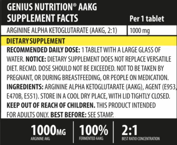 AAKG 1000 mg 180 δισκία