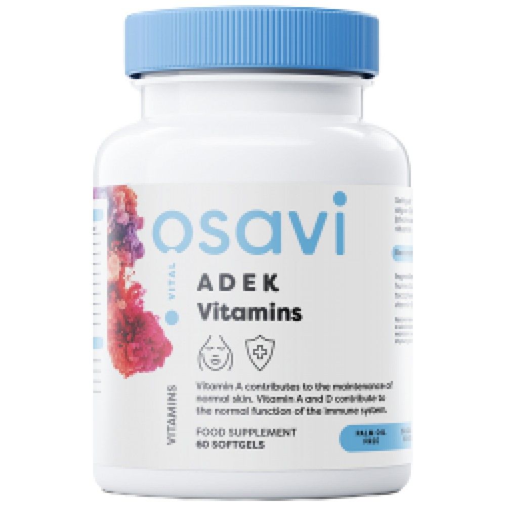 Adek Vitamins | A + D + E + K | Με κάψουλες Quali -D® - 60 Gel