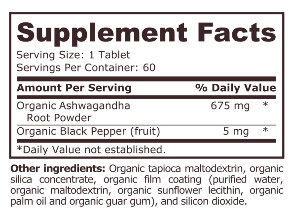 <tc>Pure Nutrition</tc> - ΒΙΟΛΟΓΙΚΗ ΑΣΒΑΓΚΑΝΤΑ - 60 δισκία