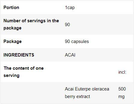 Acai Berry 500 mg - 90 κάψουλες