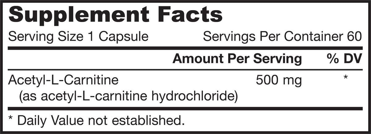 Acetyl L-Carnitine 500 mg - 60 κάψουλες