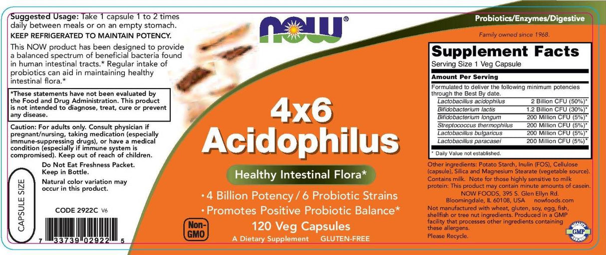 Acidophilus 4x6 - 120 κάψουλες